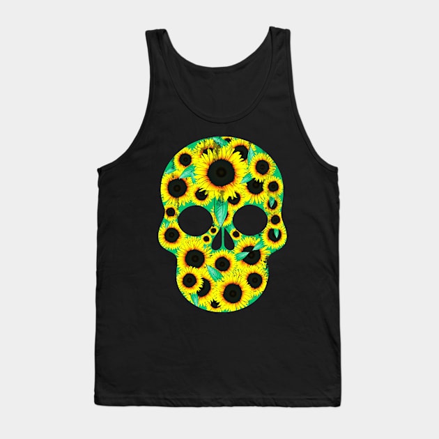 Floral Skull Tank Top by benyamine